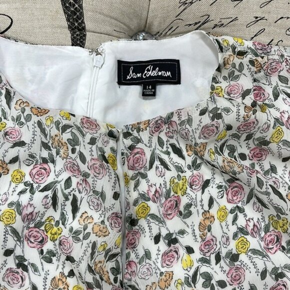 Sam Edelman Ruffle Sleeve Patterned Drape Floral Dress - Picture 5 of 14